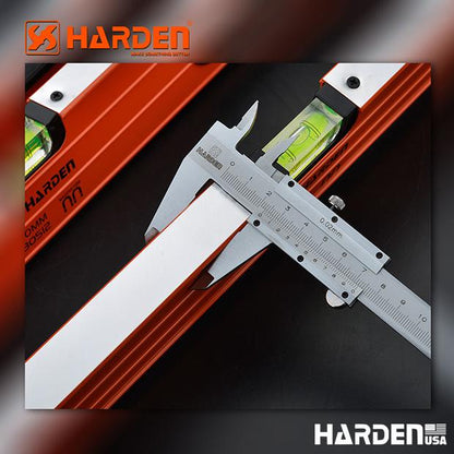 Nível de Alumínio Harden com 3 Ampolas Visíveis e Base Magnética