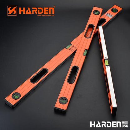 Nível de Alumínio Harden com 3 Ampolas Visíveis e Base Magnética