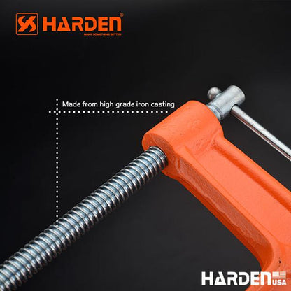 Grampo Sargento Tipo C HARDEN – Alta Resistência em Ferro Fundido para Metal e Madeira