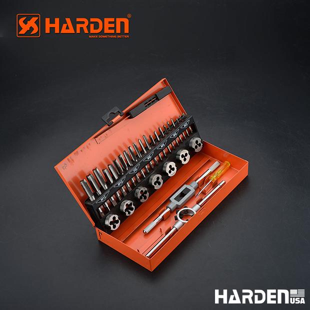 Jogo de Macho e Cossinete 32 Peças HARDEN – Aço Liga Alta Resistência para Rosqueamento Preciso