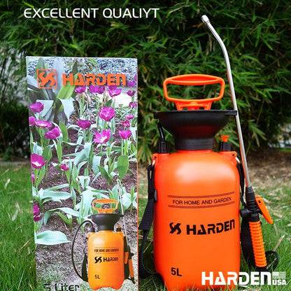 Pulverizador de Pressão 5L HARDEN, Pulverização Precisa com Válvula de Metal