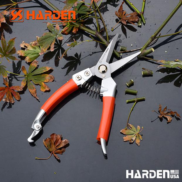 Tesoura de Jardinagem HARDEN 200 mm (8”) – Lâmina Forjada em Aço Inoxidável com Cabo em Liga de Zinco e Revestimento em PVC