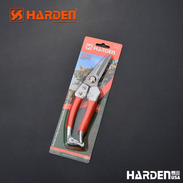 Tesoura de Jardinagem HARDEN 200 mm (8”) – Lâmina Forjada em Aço Inoxidável com Cabo em Liga de Zinco e Revestimento em PVC