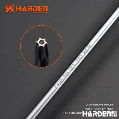 Chave Torx Longa HARDEN – Aço Cromo-Vanádio de Alta Resistência para Acesso em Locais Profundos