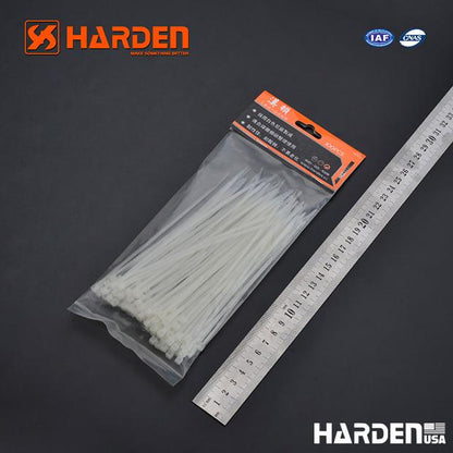 HARDEN Abracaçadeiras Plásticas Brancas 100 mm, 150 mm, 200 mm e 300 mm – Alta Resistência para Fixação de Cabos