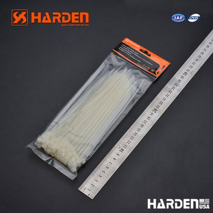 HARDEN Abracaçadeiras Plásticas Brancas 100 mm, 150 mm, 200 mm e 300 mm – Alta Resistência para Fixação de Cabos