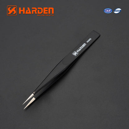 Pinça Antiestática HARDEN em Aço Inoxidável para Eletrônica e Manutenção de Precisão