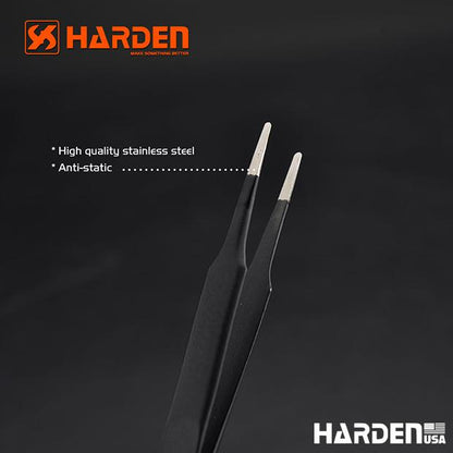 Pinça Antiestática HARDEN em Aço Inoxidável para Eletrônica e Manutenção de Precisão