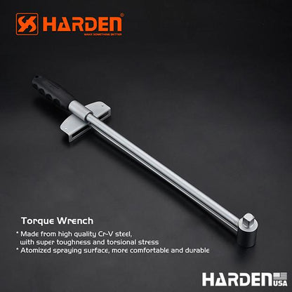 Chave de Torque HARDEN 0–300 N·m em Aço Cromo-Vanádio (Cr-V) de Alta Precisão