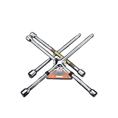 Chave de Roda Cruzada HARDEN em Aço Carbono Cromado – Modelos 14” e 18” com Encaixes 17/19/21 mm