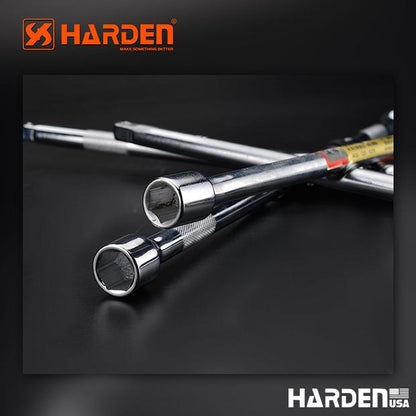 Chave de Roda Cruzada HARDEN em Aço Carbono Cromado – Modelos 14” e 18” com Encaixes 17/19/21 mm
