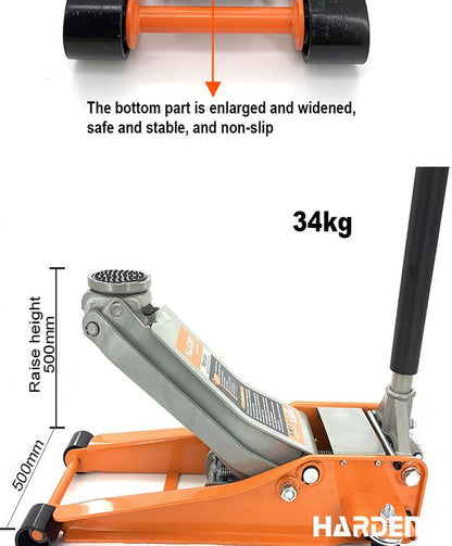 Macaco Hidráulico Tipo Jacaré 3 Toneladas com Bomba Dupla e Altura de 75 mm a 500 mm