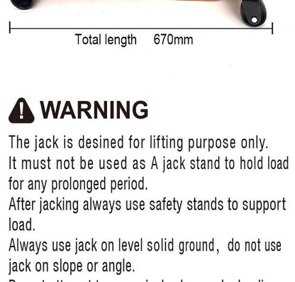 Macaco Hidráulico Tipo Jacaré 3 Toneladas com Bomba Dupla e Altura de 75 mm a 500 mm