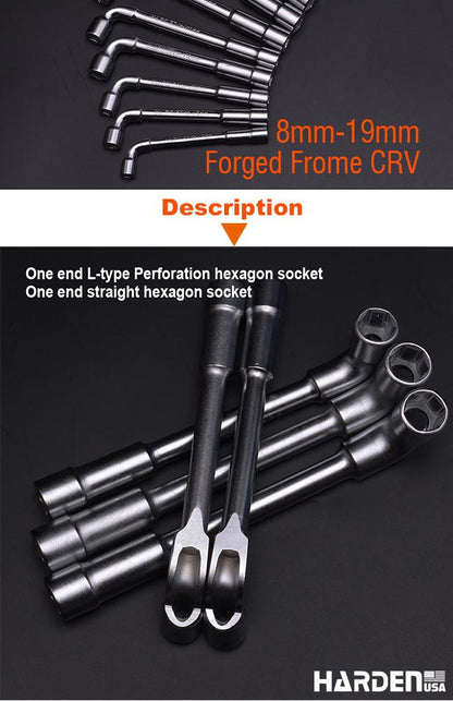 HARDEN Chave em L Profissional em Aço CrV Cromado – Alta Resistência e Durabilidade