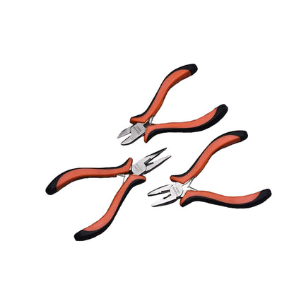 Kit de Mini Alicates 114 mm (4,5”) 3 Peças em Aço Carbono HARDEN com Cabo Ergonômico