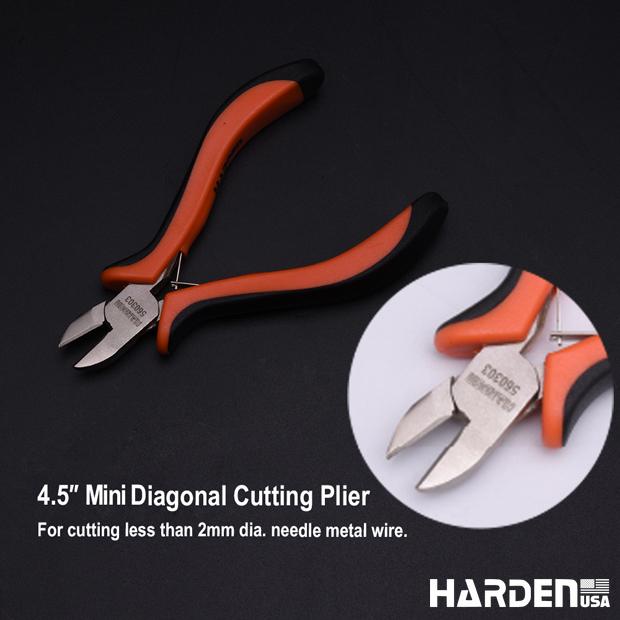 Kit de Mini Alicates 114 mm (4,5”) 3 Peças em Aço Carbono HARDEN com Cabo Ergonômico