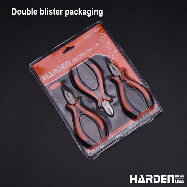 Kit de Mini Alicates 114 mm (4,5”) 3 Peças em Aço Carbono HARDEN com Cabo Ergonômico