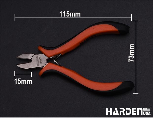 Kit de Mini Alicates 114 mm (4,5”) 3 Peças em Aço Carbono HARDEN com Cabo Ergonômico