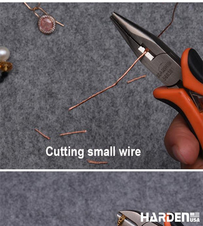 Kit de Mini Alicates 114 mm (4,5”) 3 Peças em Aço Carbono HARDEN com Cabo Ergonômico