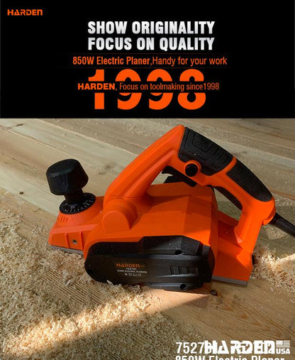 Plaina Elétrica 850W HARDEN – Largura de Corte 82mm e Velocidade de 17.000RPM