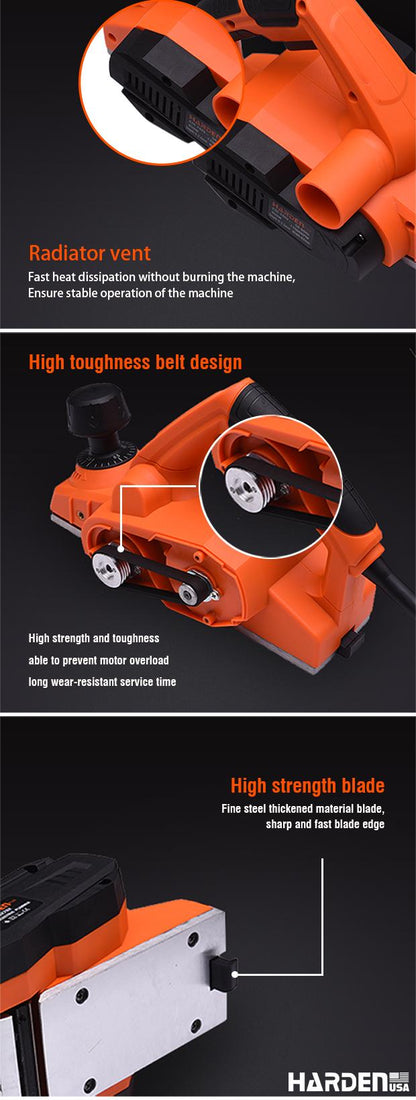 Plaina Elétrica 850W HARDEN – Largura de Corte 82mm e Velocidade de 17.000RPM
