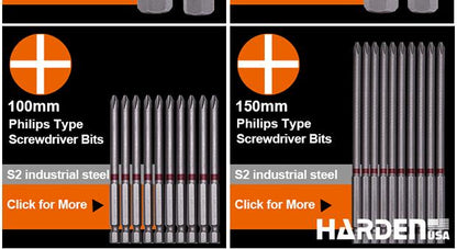 Jogo de Bits Philips HARDEN – Aço S2 Temperado