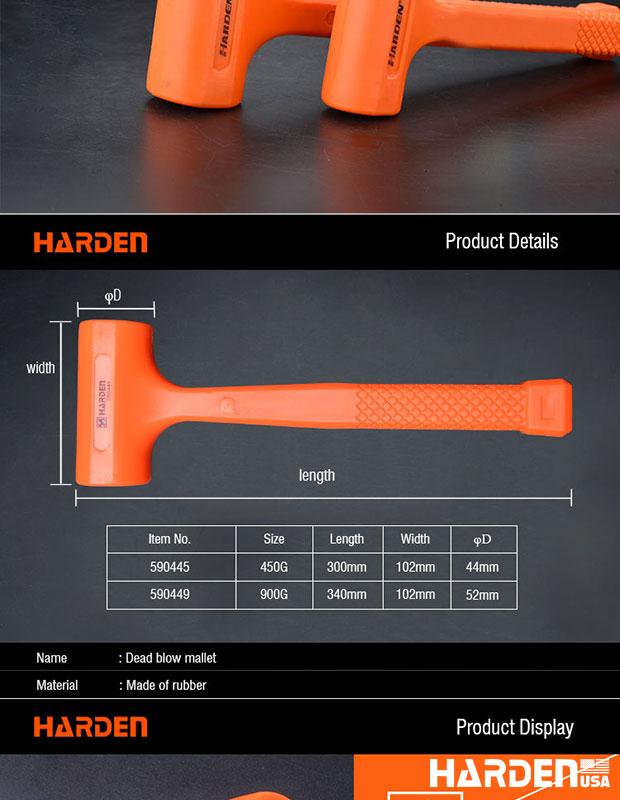 Martelo Antirrebote HARDEN 450 g e 900 g – Golpes Precisos, Forte Impacto e Sem Recuo