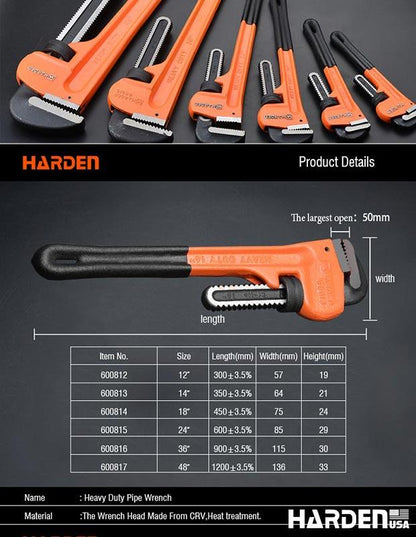Chave Grifo Stillson Harden – Corpo em Ferro Nodular e Mordentes em Aço CRV
