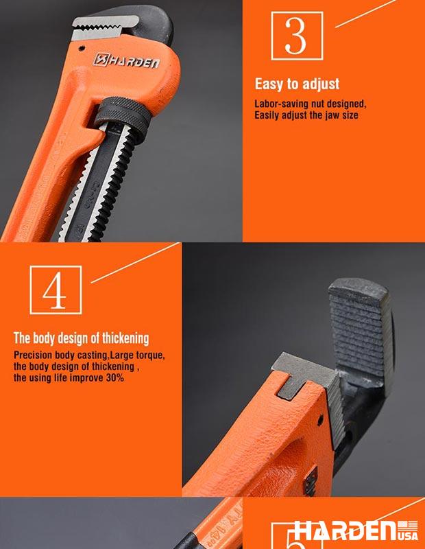 Chave Grifo Stillson Harden – Corpo em Ferro Nodular e Mordentes em Aço CRV