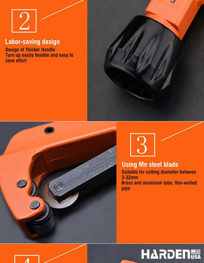 Cortador de Tubos 3–32 mm Harden – Corpo em Liga de Alumínio e Lâmina HSS