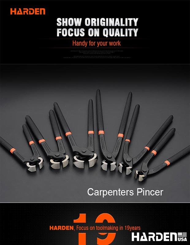 HARDEN Torquês de Carpinteiro em Aço Carbono Temperado com Cabo Confortável