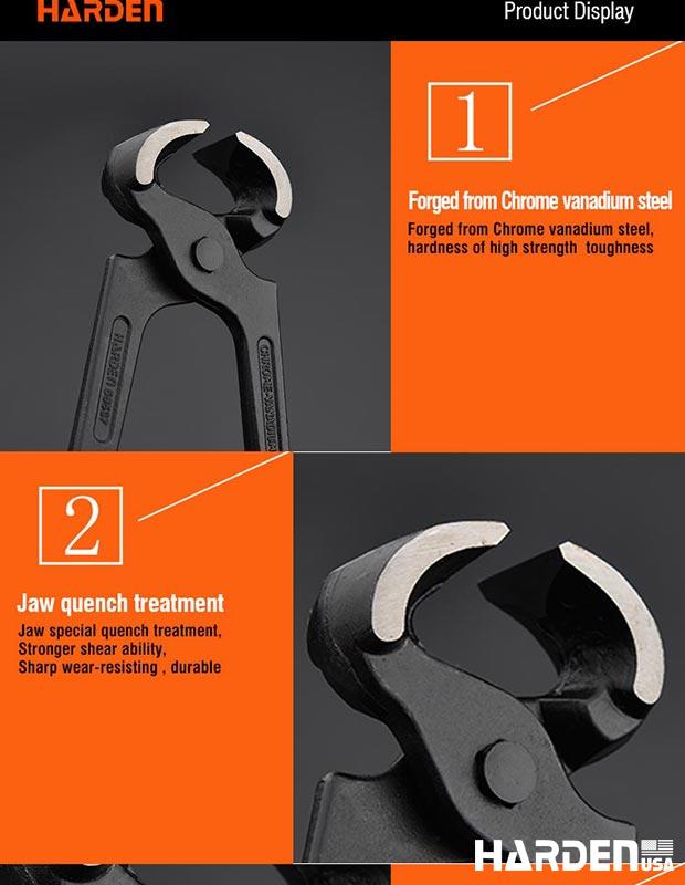 HARDEN Torquês de Carpinteiro em Aço Carbono Temperado com Cabo Confortável