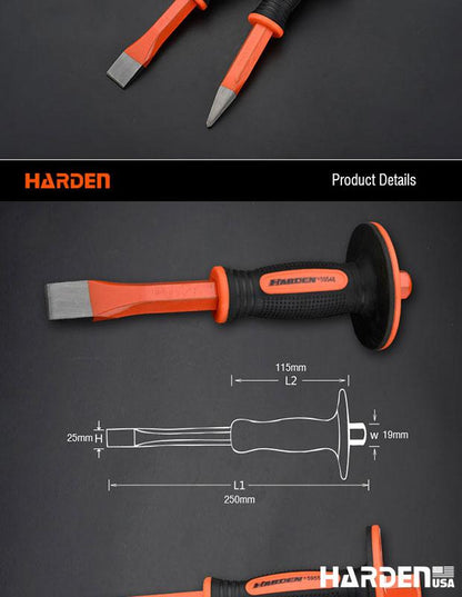 Talhadeira Pontiaguda 19×250 mm HARDEN com Cabo TPR – Alta Resistência para Construção