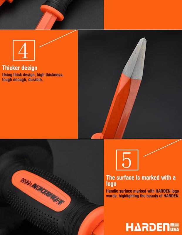 Talhadeira Pontiaguda 19×250 mm HARDEN com Cabo TPR – Alta Resistência para Construção