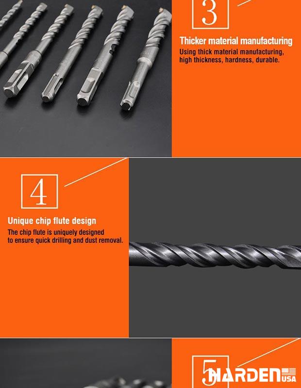 Broca de Martelete Elétrico com Haste Quadrada Profissional