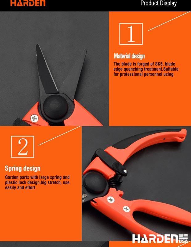 Tesoura de Jardim HARDEN – Corte Preciso em SK5 para Uso Profissional e Hobistas