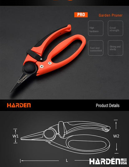 Tesoura de Jardim HARDEN – Corte Preciso em SK5 para Uso Profissional e Hobistas