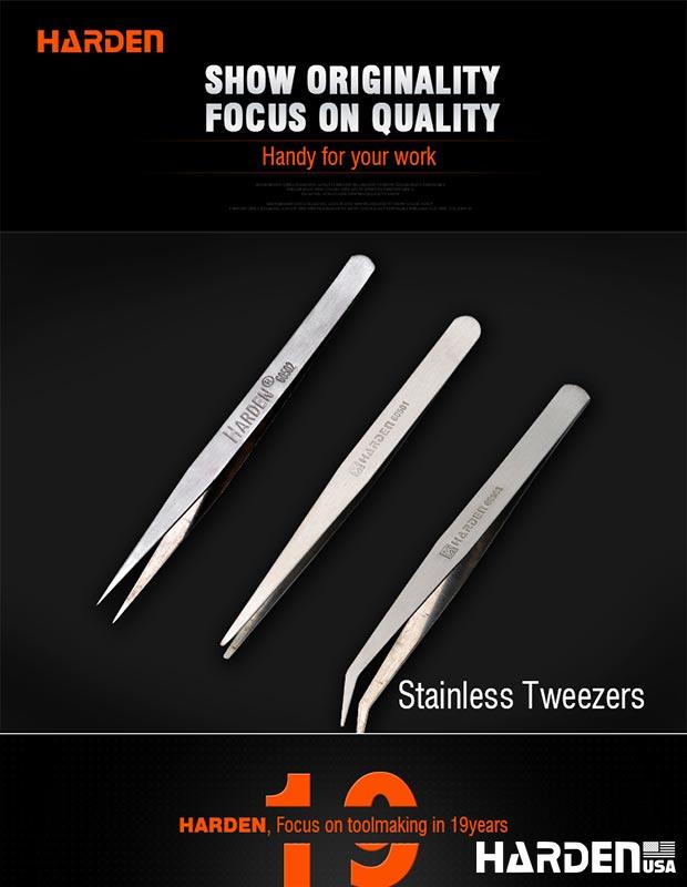 Pinça de Aço Inoxidável HARDEN – Alta Precisão para Trabalhos Técnicos e Manuais