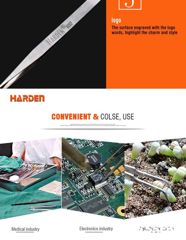 Pinça de Aço Inoxidável HARDEN – Alta Precisão para Trabalhos Técnicos e Manuais