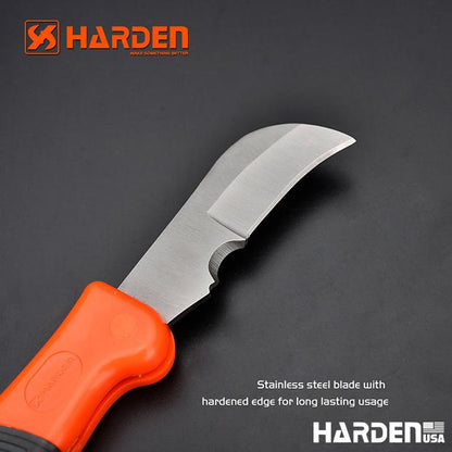 Canivete com Cabo Emborrachado HARDEN 195 mm para Corte e Desencape de Cabos