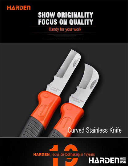 Canivete com Cabo Emborrachado HARDEN 195 mm para Corte e Desencape de Cabos