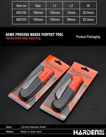 Canivete com Cabo Emborrachado HARDEN 195 mm para Corte e Desencape de Cabos