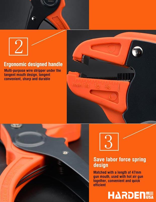 Alicate Decapador Automático 170 mm HARDEN – Para Fios de 0,5 a 6 mm (Ø)