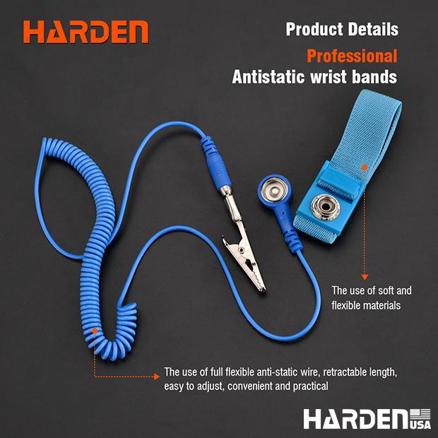 Pulseira Antiestática HARDEN com Ajuste Elástico e Conector Niquelado