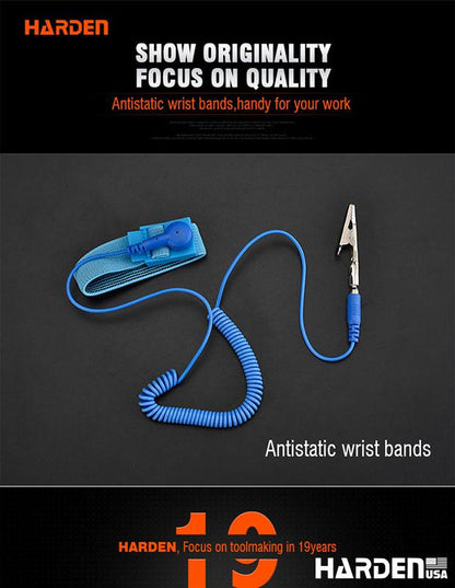 Pulseira Antiestática HARDEN com Ajuste Elástico e Conector Niquelado