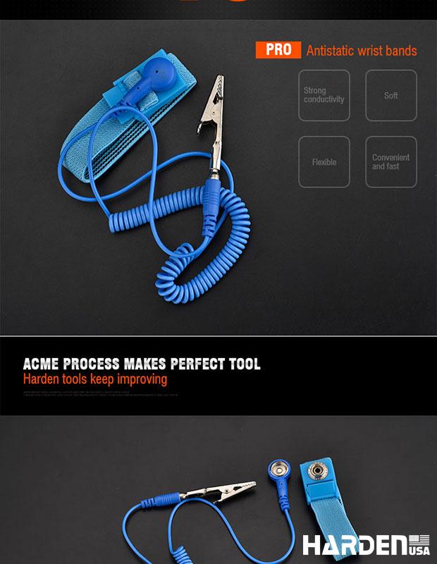 Pulseira Antiestática HARDEN com Ajuste Elástico e Conector Niquelado