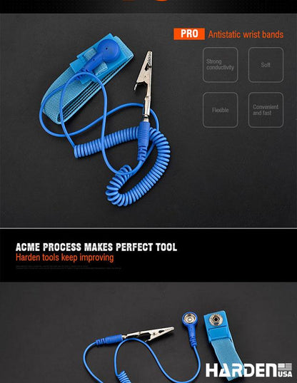 Pulseira Antiestática HARDEN com Ajuste Elástico e Conector Niquelado