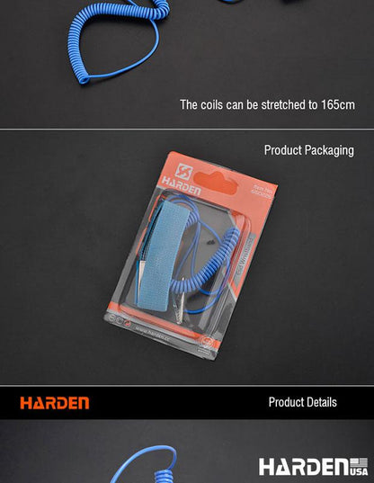 Pulseira Antiestática HARDEN com Ajuste Elástico e Conector Niquelado