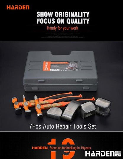 HARDEN – Kit Profissional 7 Peças para Funilaria Automotiva e Reparos de Lataria