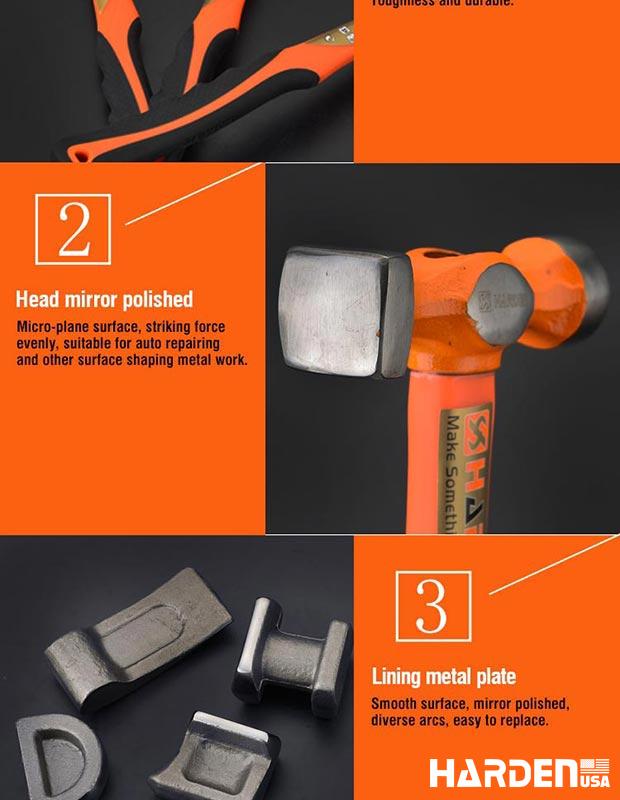 HARDEN – Kit Profissional 7 Peças para Funilaria Automotiva e Reparos de Lataria